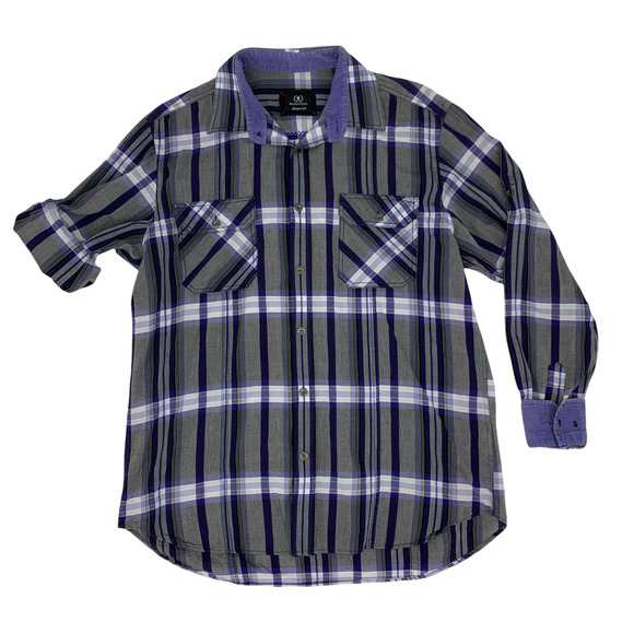 Bugatchi Shaped Fit Shirt Mens Size L Long Sleeve Button Up Cotton Blend *READ - Picture 1 of 12